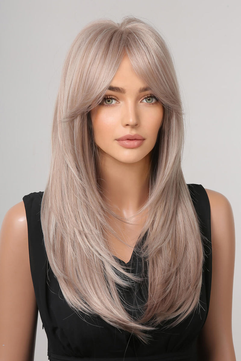 Stylish Simplicity: 13*1" Full-Machine Synthetic Wig, Long Straight 22" Length