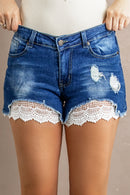 Effortless Style: Distressed Denim Shorts at Burkesgarb