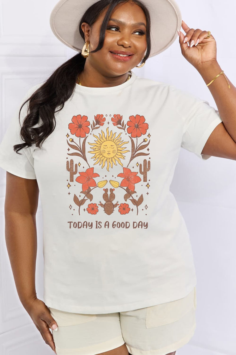 Embrace Positivity with the 'Today is a Good Day' Graphic Cotton Tee at Burkesgarb