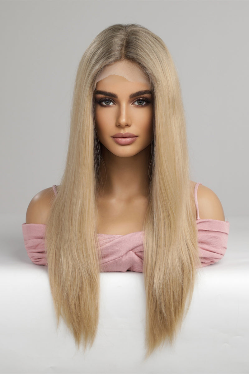 Effortless Elegance: 13*2" Lace Front Synthetic Wig, Long Straight 24" Length