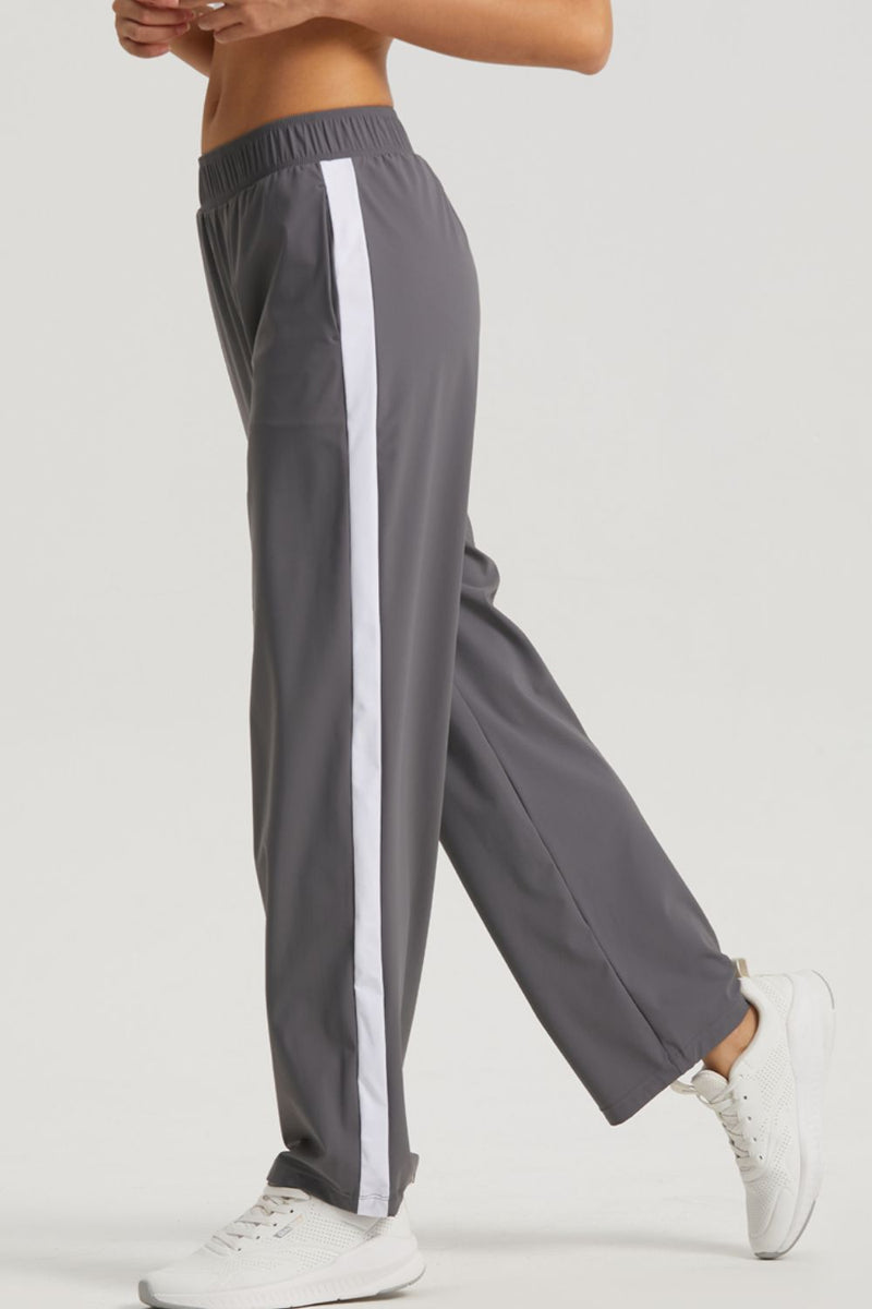 Stay Stylish and Active with Side Stripe Elastic Waist Sports Pants | Burkesgarb