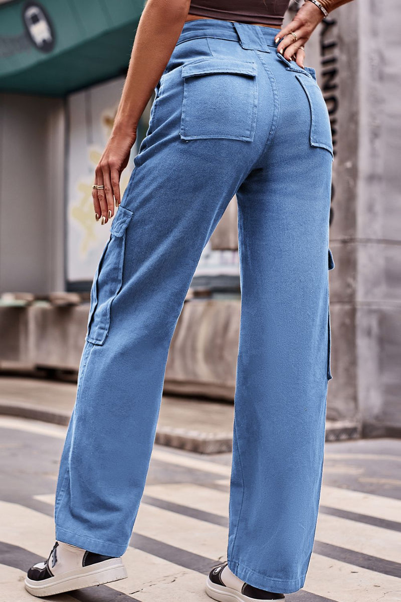 Effortless Chic: Buttoned High Waist Loose Fit Jeans