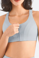 Stay Comfy and Supported with the Zip-Up Racerback Sports Bra at Burkesgarb
