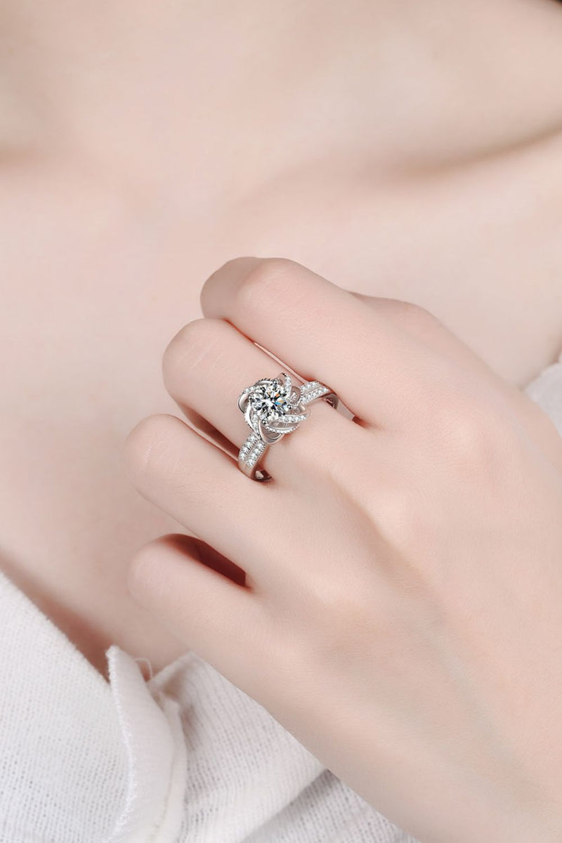 Elegant and Sparkling: 1 Carat Moissanite 925 Sterling Silver Ring | Burkesgarb