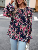 Chic and Feminine: Round Neck Flounce Sleeve Blouse at Burkesgarb