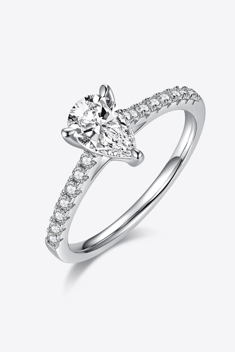 Radiant Elegance: 1 Carat Moissanite Side Stone Ring at Burkesgarb