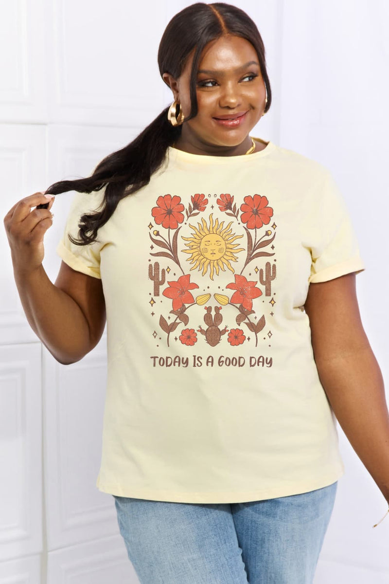 Embrace Positivity with the 'Today is a Good Day' Graphic Cotton Tee at Burkesgarb