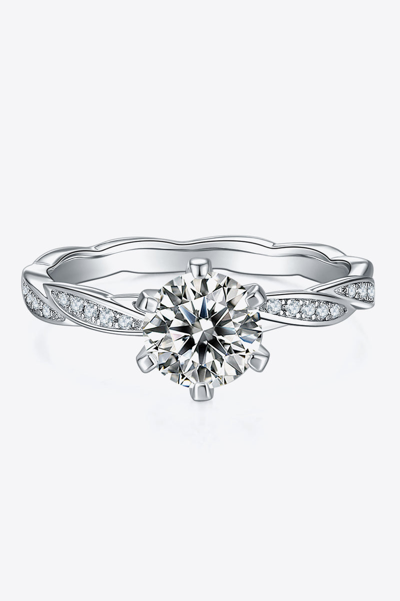 Elegance Redefined: 1 Carat Moissanite 925 Sterling Silver Ring at Burkesgarb