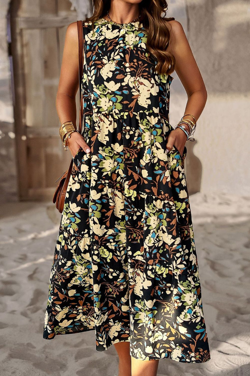 Effortless Elegance: Sleeveless Midi Dress with Pocket - Shop Now at Burkesgarb