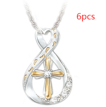 "Symbolic Beauty: Cross Footprint Diamond Pendant by Burkesgarb | Meaningful and Elegant Jewelry"