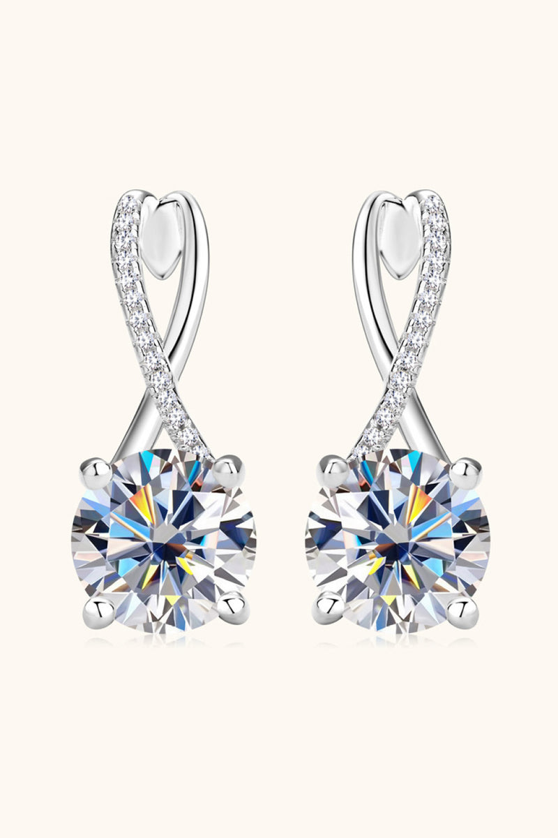 "Radiant Sparkle: 4 Carat Moissanite 925 Sterling Silver Earrings by Burkesgarb"