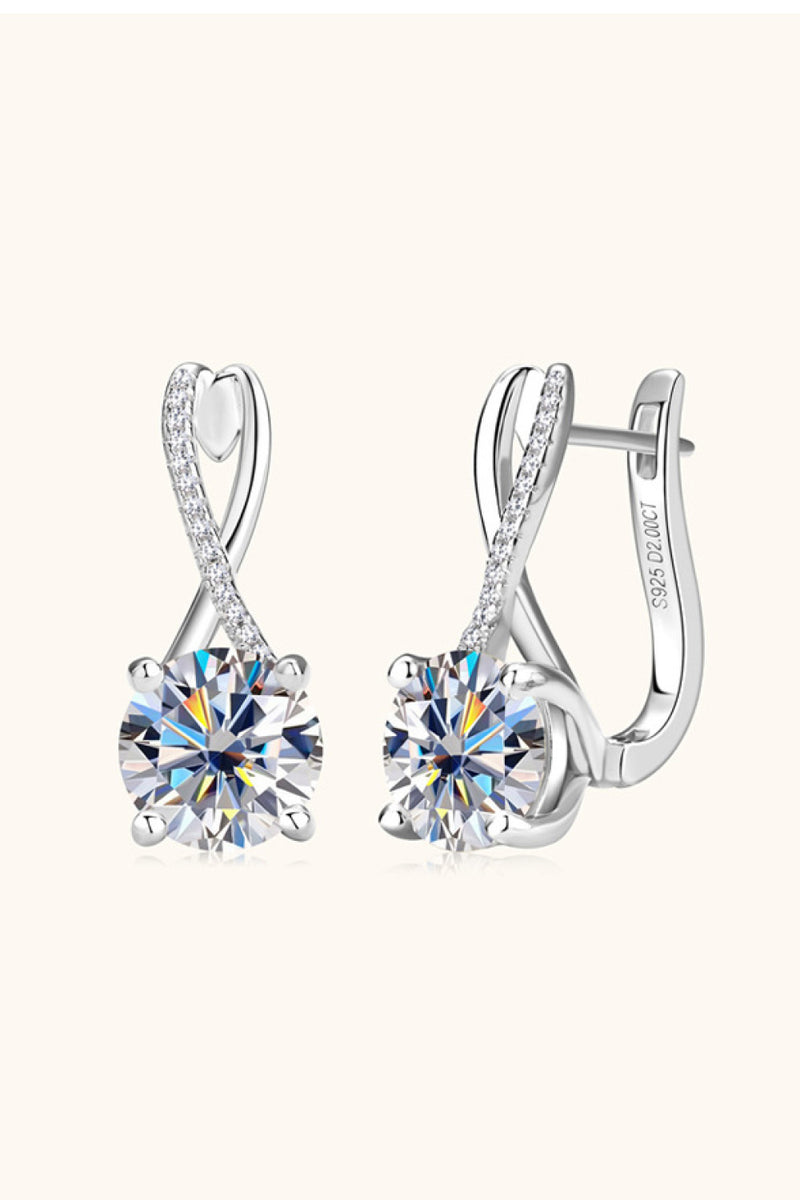 "Radiant Sparkle: 4 Carat Moissanite 925 Sterling Silver Earrings by Burkesgarb"