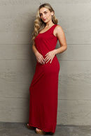 Elegance in Every Step: Plus Size Scoop Neck Maxi Tank Dress at Burkesgarb
