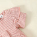 Stylish Comfort: Bow Detail Short Sleeve Top and Distressed Jeans Set from Burkesgarb