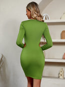 "Flaunt Your Style with the Cutout Twisted Front Plunge Neck Mini Dress at Burkesgarb