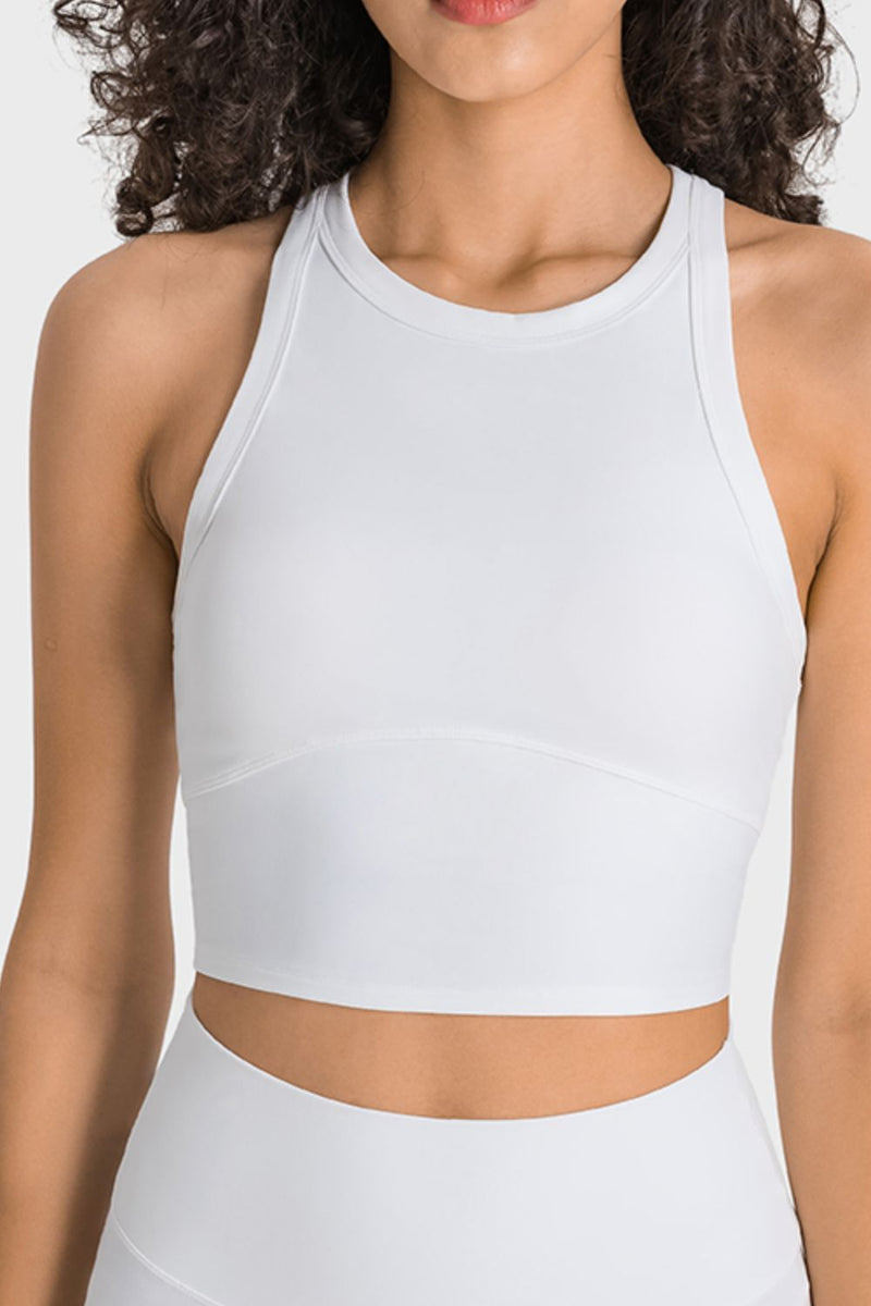 Workout in Style with Racerback Cropped Sports Tank | Burkesgarb