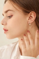 Add a Touch of Glamour with Moissanite 925 Sterling Silver Huggie Earrings with Chain