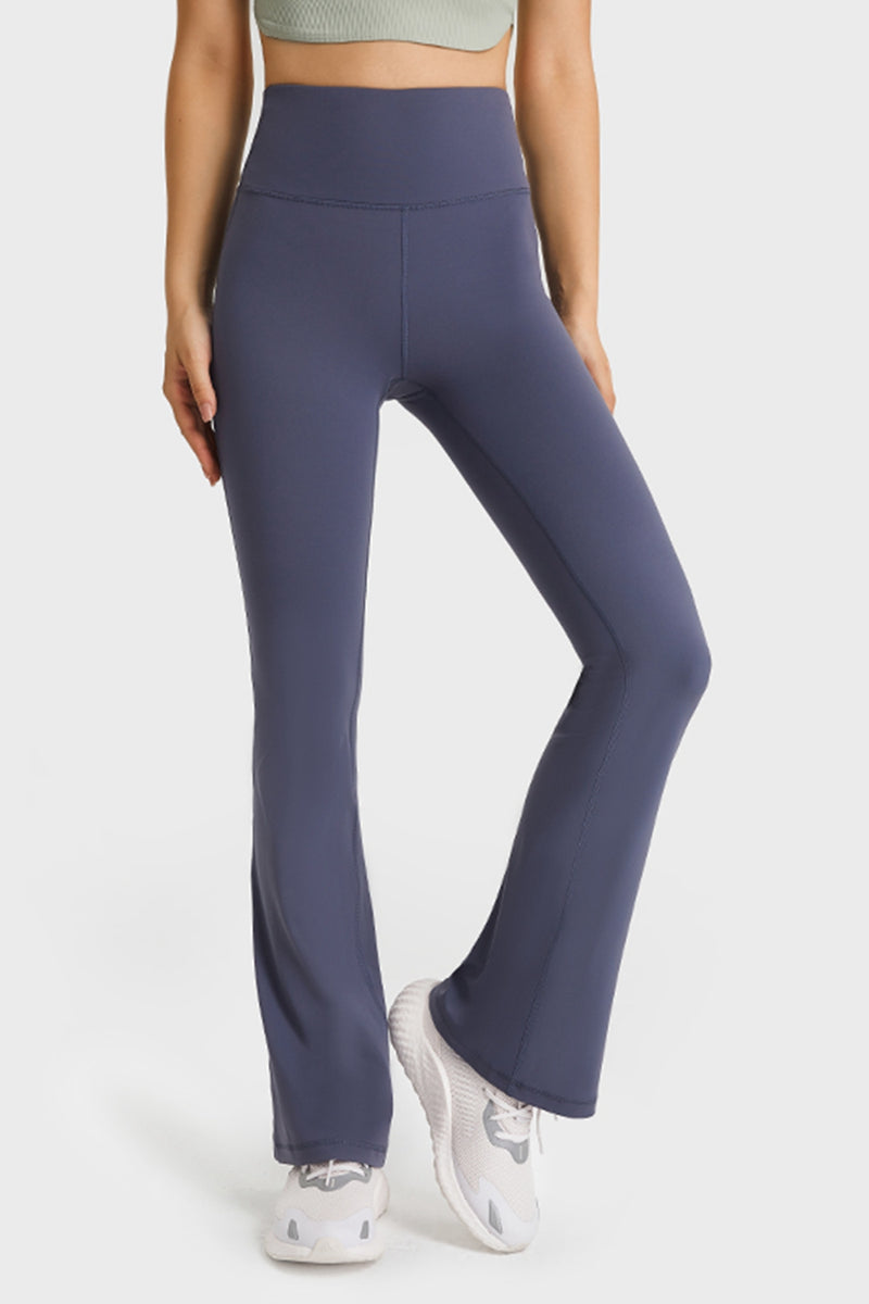 Stay Flexible and Stylish with Elastic Waist Flare Yoga Pants at Burkesgarb