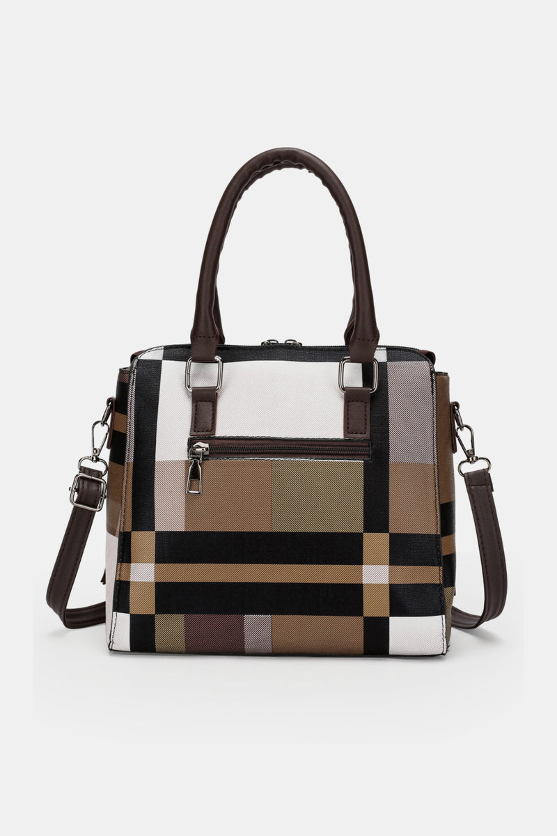 Elevate Your Style with the 4-Piece Color Block Leather Bag Set at Burkesgarb