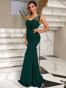 Elegance and Glamour: Rhinestone One-Shoulder Formal Dress at Burkesgarb