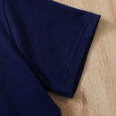 Classic and Stylish: Kids Dark Navy Polo Shirt and Shorts Set at Burkesgarb