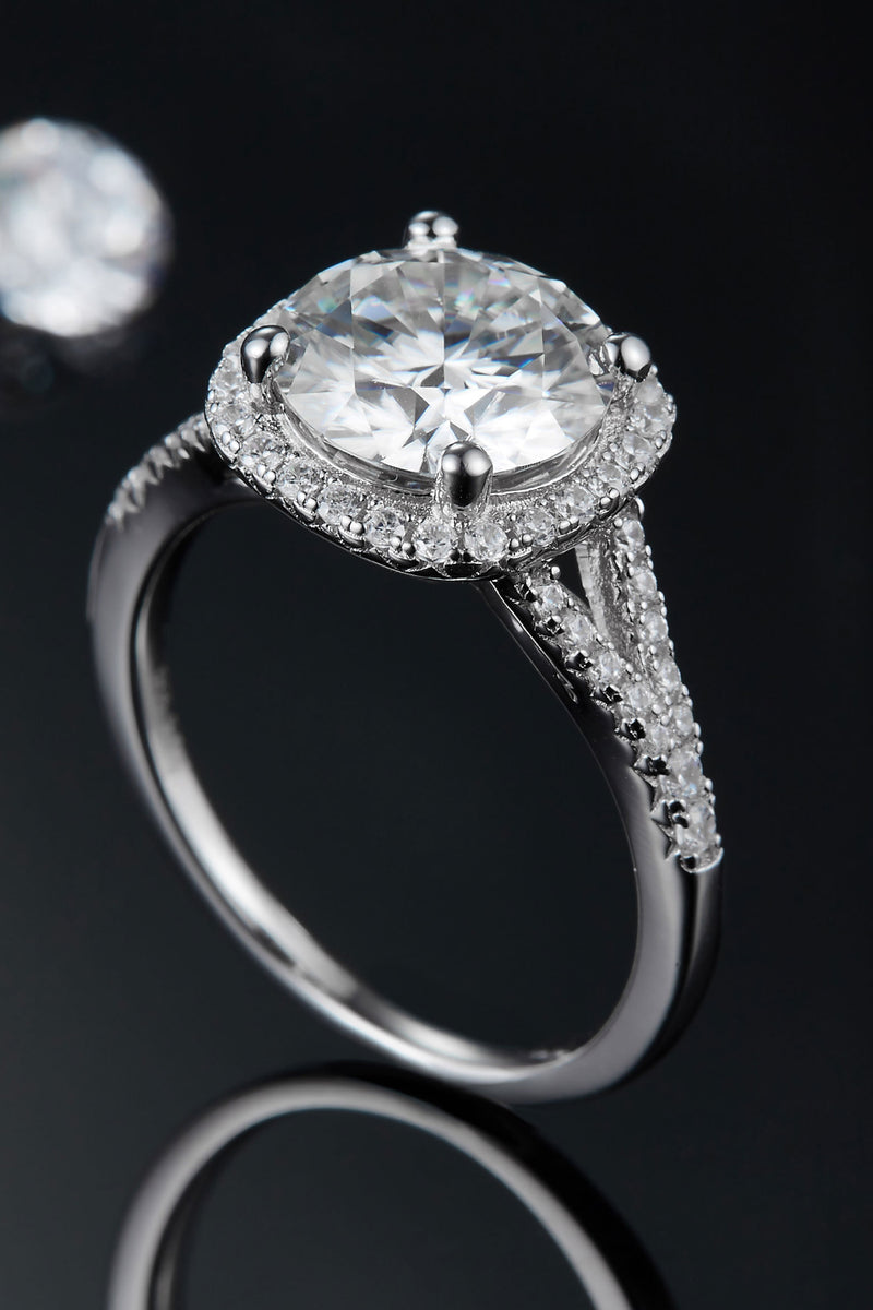 Elegance Redefined: 3 Carat Moissanite Halo Ring at Burkesgarb