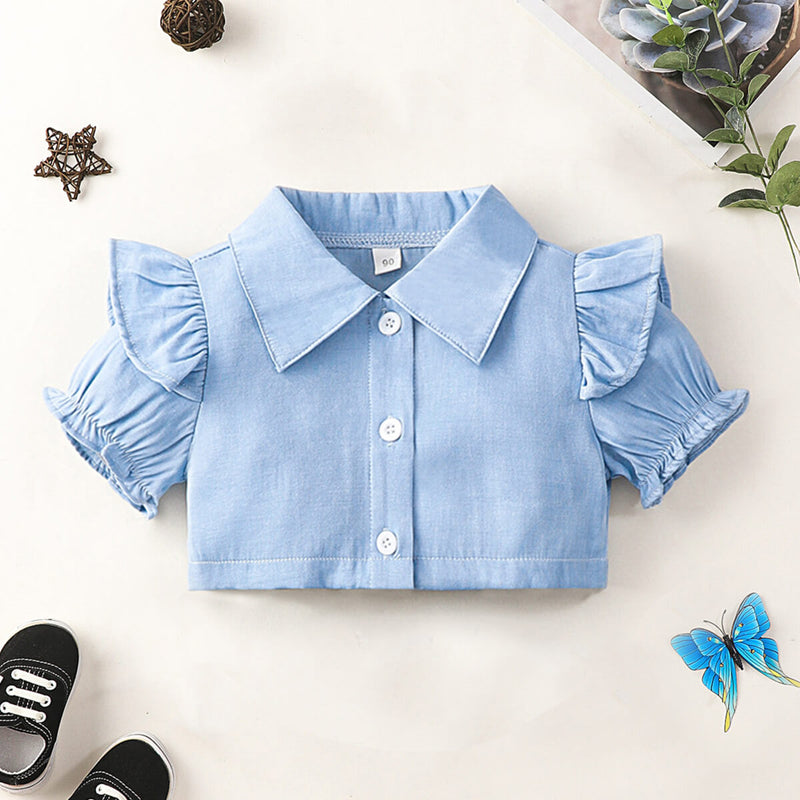 Adorable Style for Your Little One: Ruffle Shirt and Butterfly Applique Skirt Set from Burkesgarb