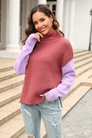 Stay Warm and Stylish with the Turtleneck Slit Sweater at Burkesgarb