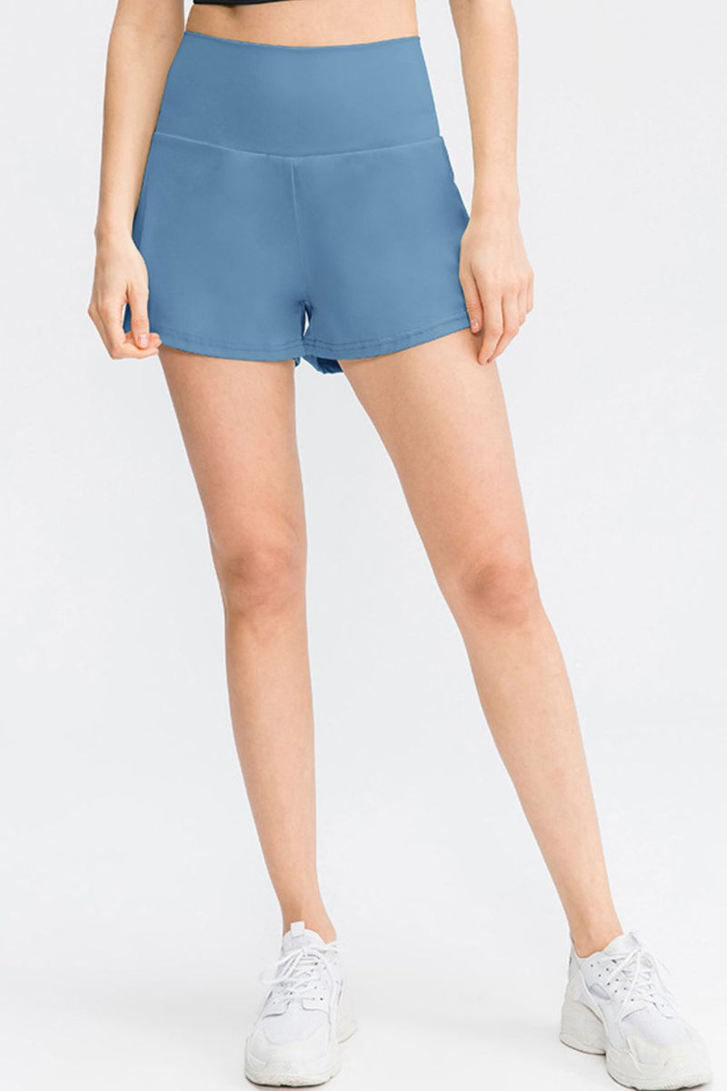 Functional and Stylish: Wide Waistband Sports Shorts with Pockets at Burkesgarb