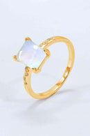 Radiant Elegance: Square Moonstone Ring at Burkesgarb