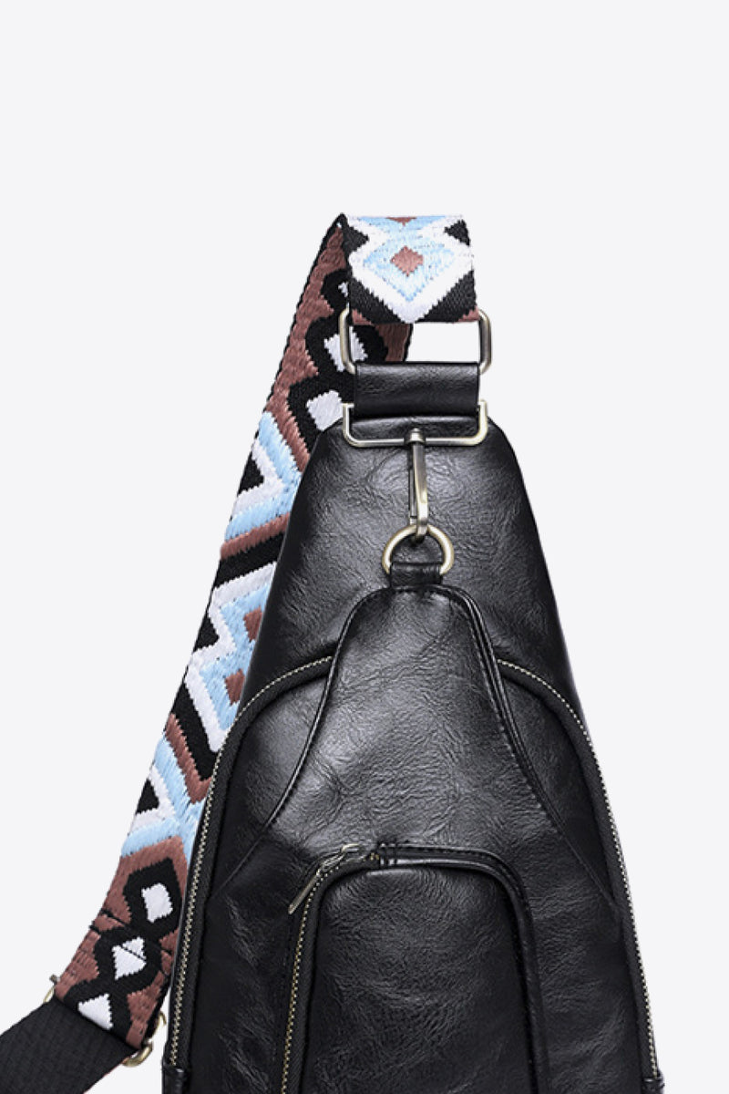 Explore in Style with the Burkesgarb Take A Trip PU Leather Sling Bag