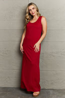 Elegance in Every Step: Plus Size Scoop Neck Maxi Tank Dress at Burkesgarb