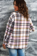 Double Take Plaid Button Front Shirt Jacket at Burkesgarb - Embrace Cozy and Chic Style