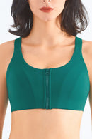 Stay Comfy and Supported with the Zip-Up Racerback Sports Bra at Burkesgarb