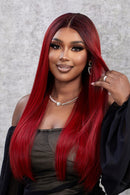 Achieve Sleek Perfection with the 13*2" Lace Front Wigs Synthetic Straight 26" 150% Density