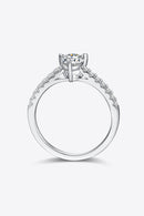 Radiant Elegance: 1 Carat Moissanite Side Stone Ring at Burkesgarb