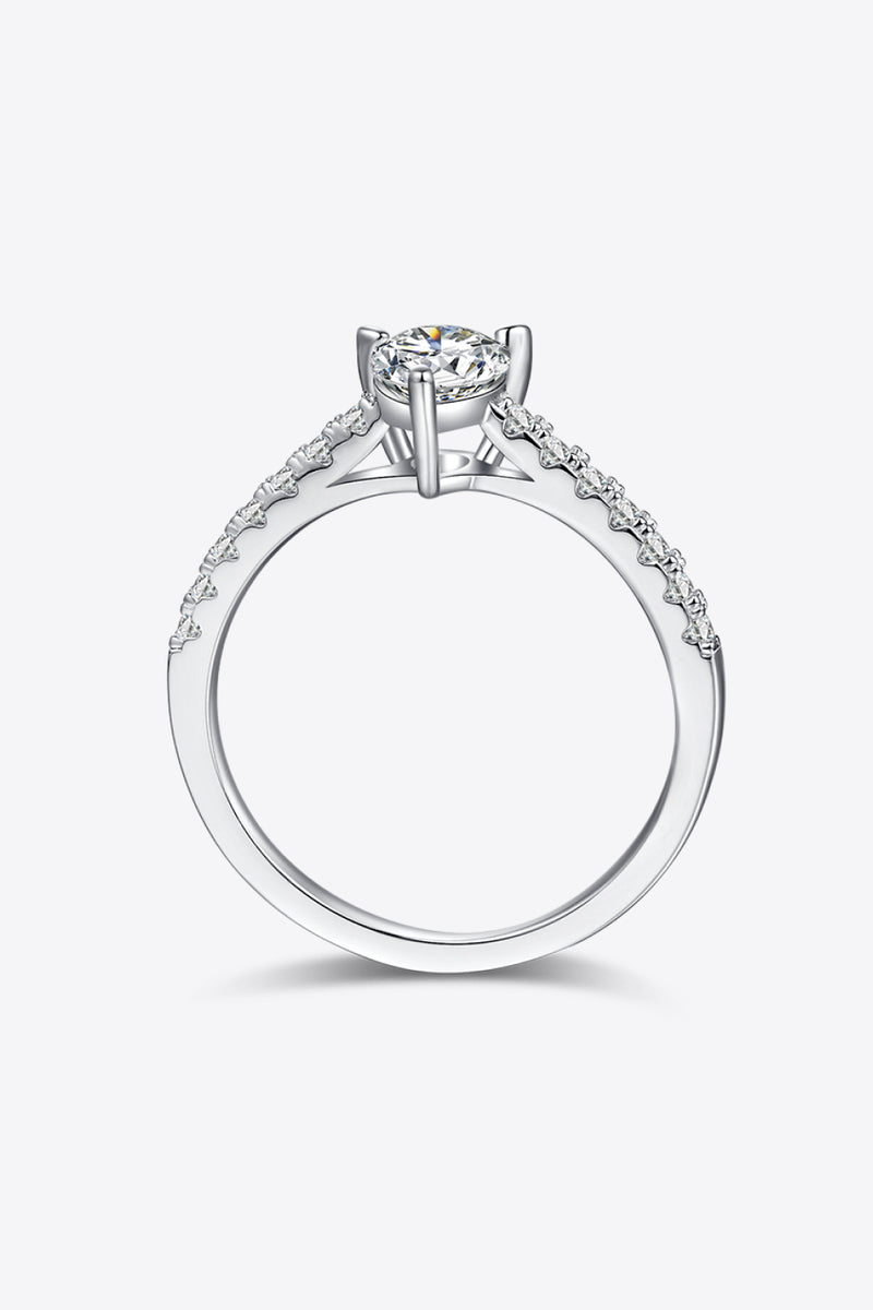 Radiant Elegance: 1 Carat Moissanite Side Stone Ring at Burkesgarb