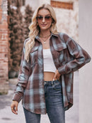 Effortlessly Stylish: Plaid Dropped Shoulder Longline Shirt at Burkesgarb