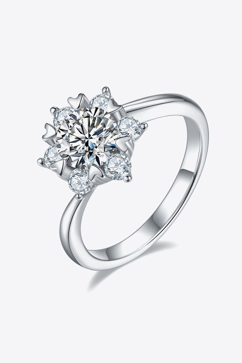 Radiant Brilliance: 1 Carat Moissanite Zircon Ring at Burkesgarb