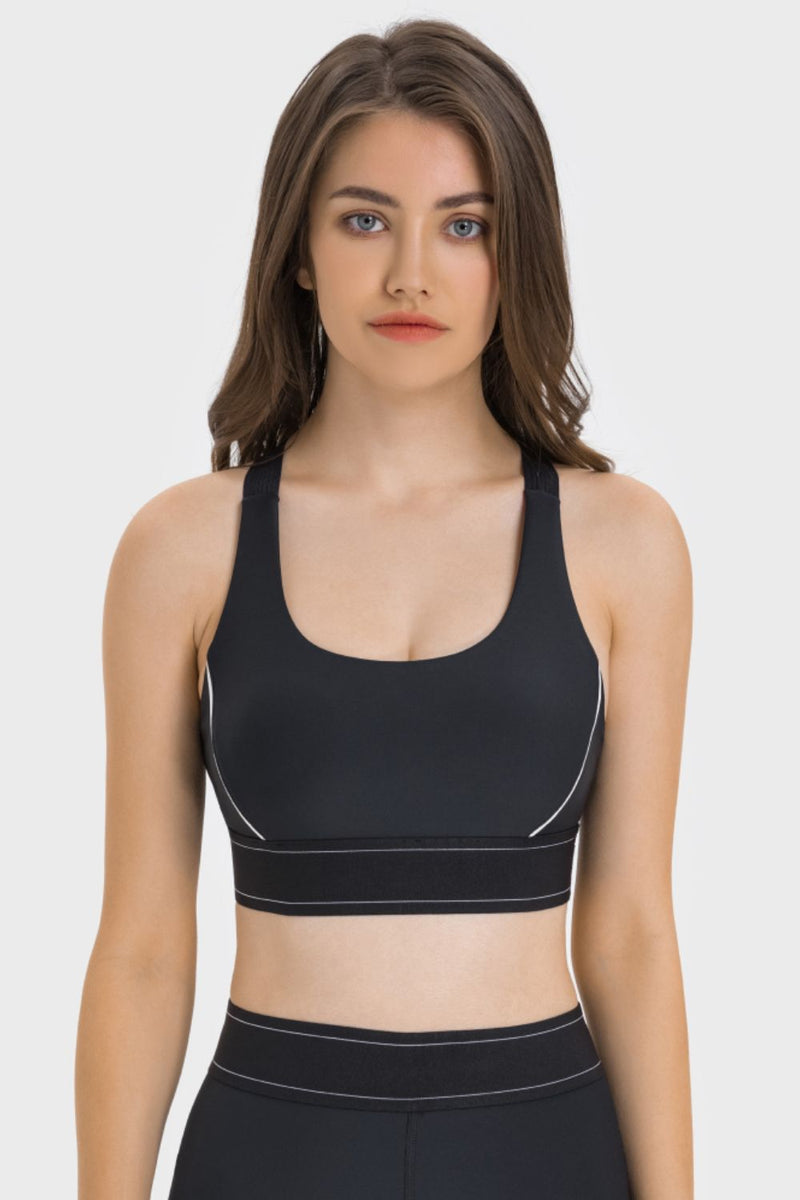 Stay Supported and Stylish with our Contrast Sports Bra | Burkesgarb