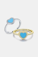 925 Sterling Silver Artificial Turquoise Ring | A Splash of Elegance