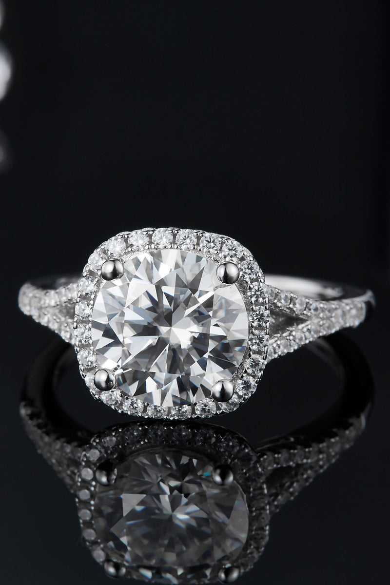 Elegance Redefined: 3 Carat Moissanite Halo Ring at Burkesgarb