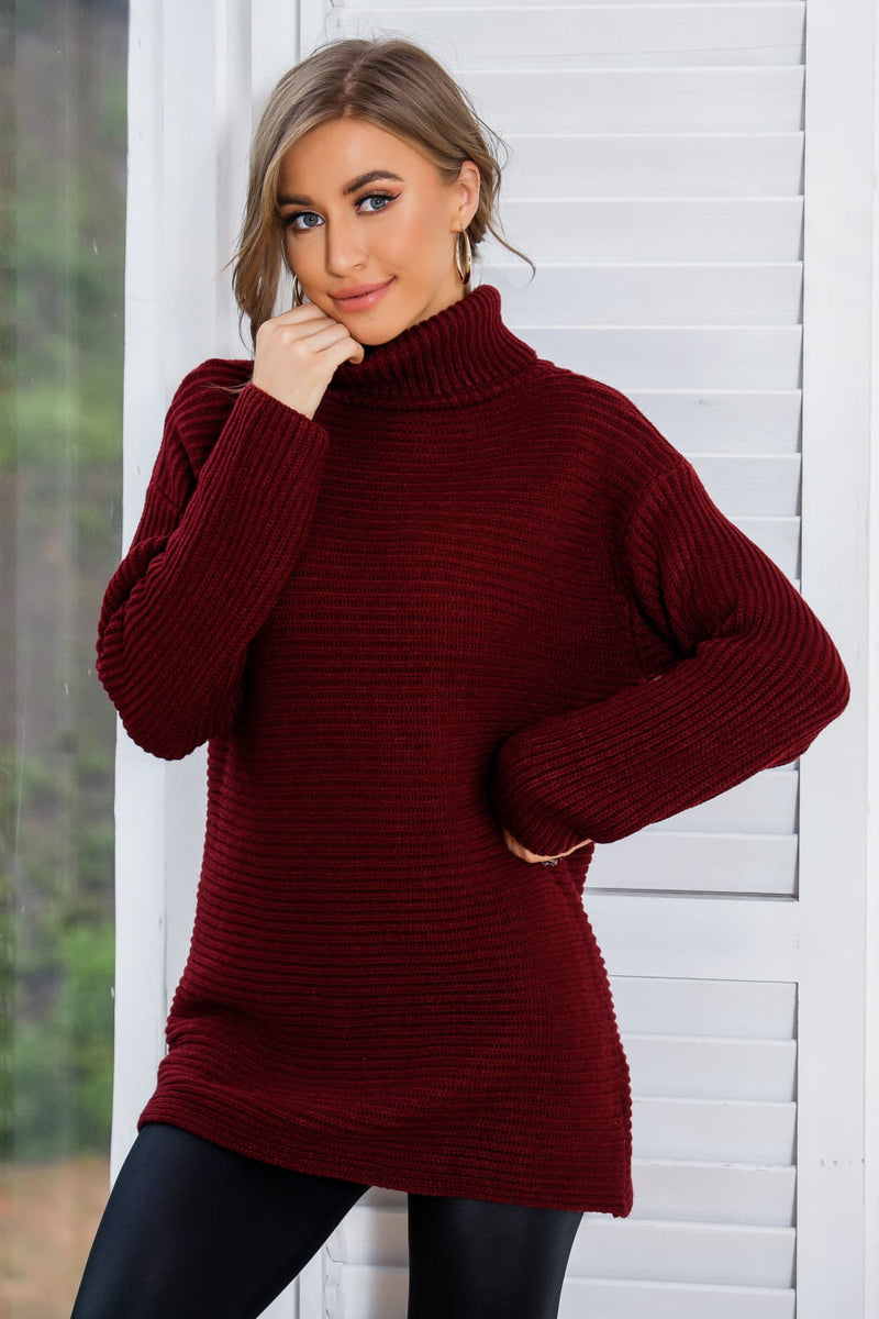 Stay Cozy and Chic with the Turtleneck Tunic Sweater at Burkesgarb