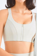 Stay Comfy and Supported with the Zip-Up Racerback Sports Bra at Burkesgarb