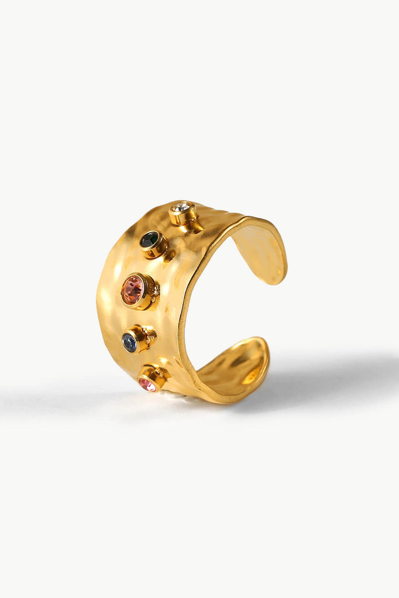 18K Gold-Plated Zircon Ring at Burkesgarb