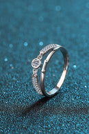 Timeless Brilliance: Moissanite Cutout Rhodium-Plated Ring at Burkesgarb