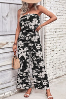 Embrace Effortless Style with the Wide Leg Strapless Floral Jumpsuit