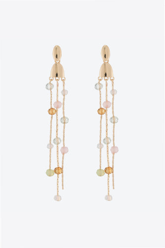 "Make a Statement with Beaded Long Chain Earrings by Burkesgarb"