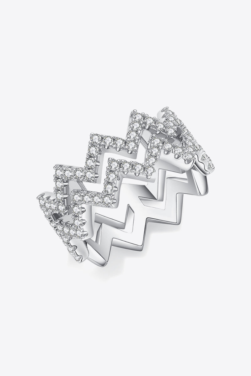 Mesmerizing Brilliance: Moissanite Zigzag Stacking Rings at Burkesgarb