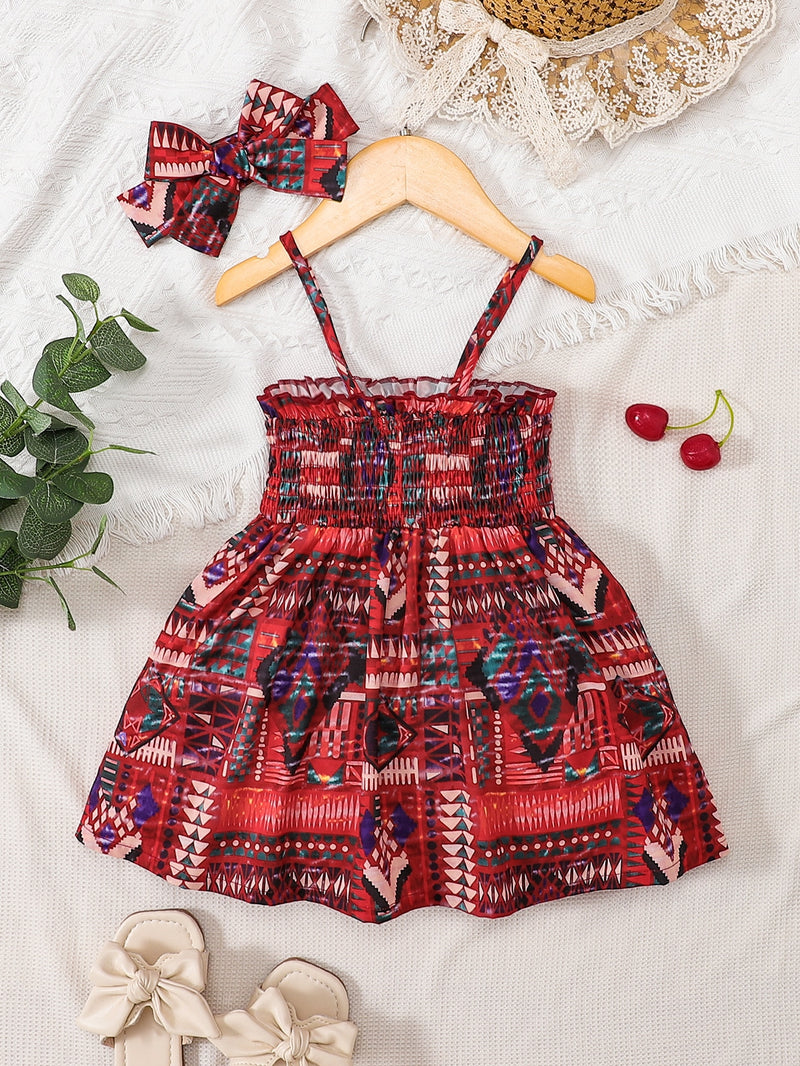 Little Fashionista: Baby Girl Printed Smocked Pinafore Skirt at Burkesgarb